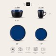 thumbnail image 2 of Stone Lain Albie Stoneware 16 Piece Dinnerware Set, Service for 4, Blue & Black, 2 of 12