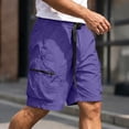 thumbnail image 2 of cllios Mens Hiking Shorts with Belt Zipper Pockets Quick Dry Outdoor Shorts Big and Tall Cargo Short for Men Summer Activity Purple M, 2 of 10