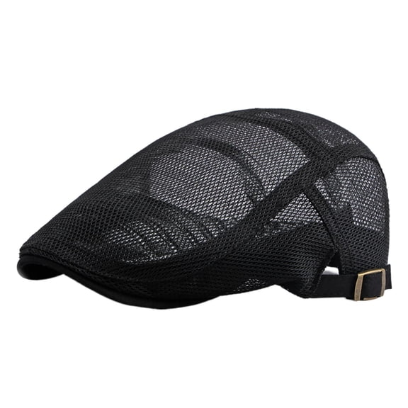 2023 New Hat for Men and Women Summer Mesh Breathable Beret British Retro Duckbill Cap Plain Forward Cap