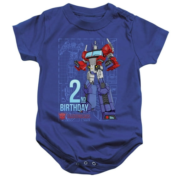Transformers 2nd Birthday Unisex Infant Snap Suit for Baby, Transformers 2nd Birthday, 18 Months