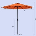 thumbnail image 6 of Abba Patio 9ft Outdoor Patio Umbrella w/ Push Button Tilt and Crank, 8 Ribs, Orange, 6 of 7