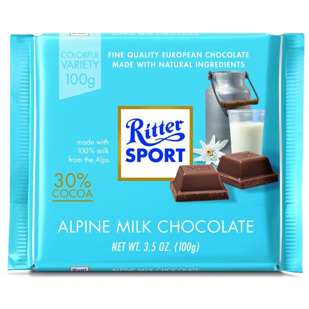Ritter Sport, Alpine Milk Chocolate, 3.5 Oz
