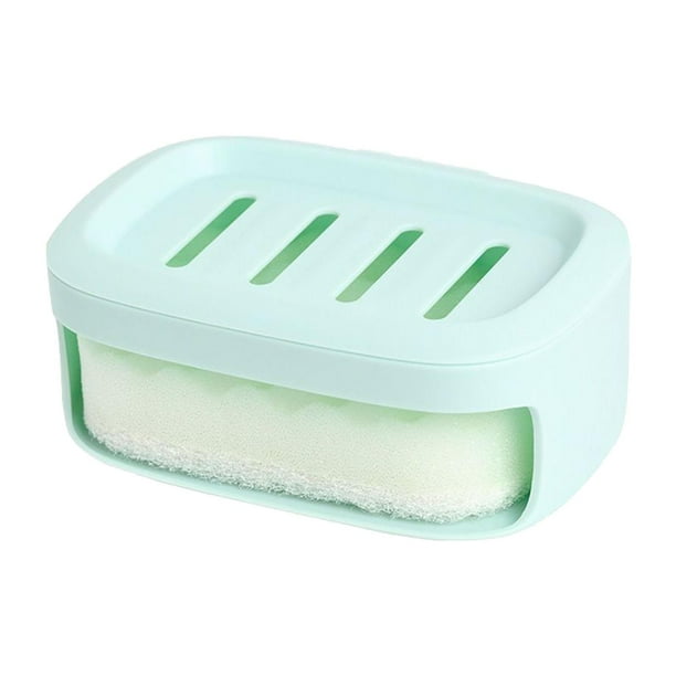 Jabonera con drenaje, jabonera desmontable, jabonera con drenaje automático Verde claro