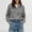 Gray, variant on Women's Half Button Down Knit Sweater Casual Long Sleeve Henley Tunic Tops Trendy Loose Fit Crop Pullover Shirts