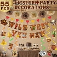 thumbnail image 3 of 55PCS Western Party Decorations Wild West Cowboy Themed Party Decorations 24 Hanging Swirls 3 Wild West Banners 6 Paper Flowers for Kids Birthday Wild Cowboy Party Favors, 3 of 7