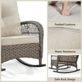 thumbnail image 5 of Joyside Patio Wicker Rocking Chair - All-Weather Outdoor Rocker Chair with Safe Rocking Design and Premium Fabric Cushions(Mixed Grey/Beige), 5 of 7