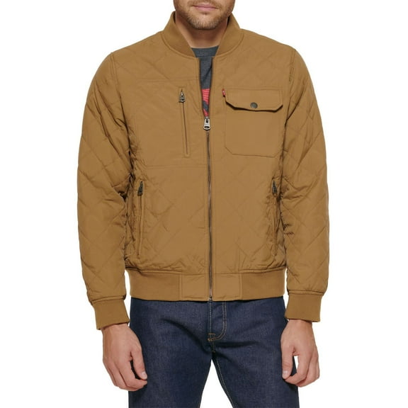 Men's Levi's® Diamond Quilted Jacket Color: Khaki Size: M