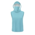 thumbnail image 6 of Xfvqtps Mens Sleeveless Tops with Face Neck Mask Hoodie Pullover Cooling Sun Protection Solid Color Breathable Lightweight Summer Shirts Sky Blue, 6 of 7