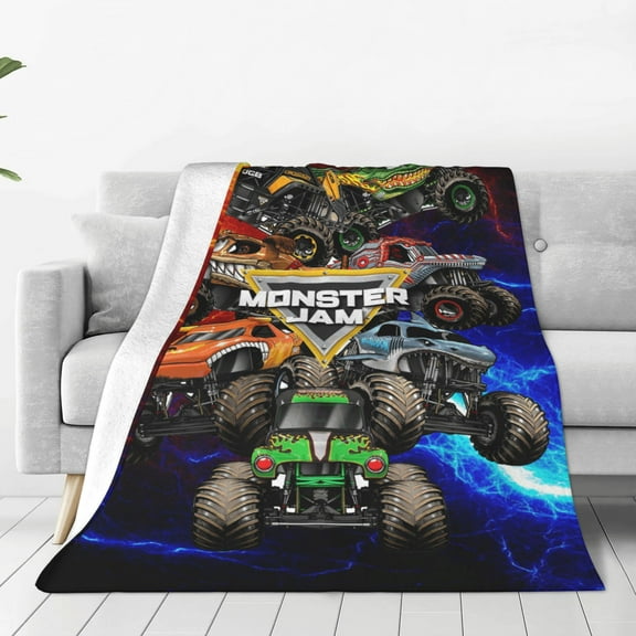 Monster Trucks-Ja-m Soft Micro Fleece Blanket Throw Lightweight Flannel Blankets for Bed Couch Sofa