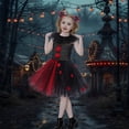 thumbnail image 4 of Disfraz de payaso Joker para niñas, disfraz de Cruella, villano de Halloween, fantasía, vestido de punto, tutú de cumpleaños para niños, 4 of 5