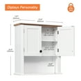 thumbnail image 4 of WAMPAT Bathroom Floating Cabinet with Doors, White Wood Wall Mounted Cupboard Over the Toilet with Adjustable Storage Shelf and Open Cottage Collection for Living Room, Kitchen, Entryway, 4 of 8