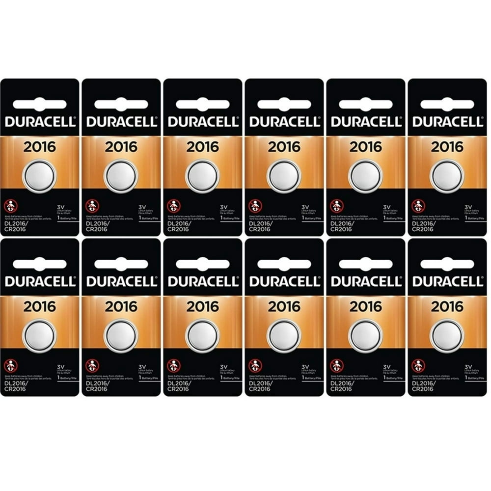 12Pack Duracell 2016 Batteries 3.0 Volt Lithium Coin Button