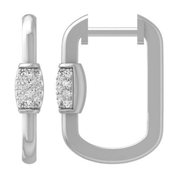 ARAIYA FINE JEWELRY Sterling Silver Round Lab-Grown Diamond Hoop Earrings (1/8 cttw, VS1 Clarity, D-E Color)