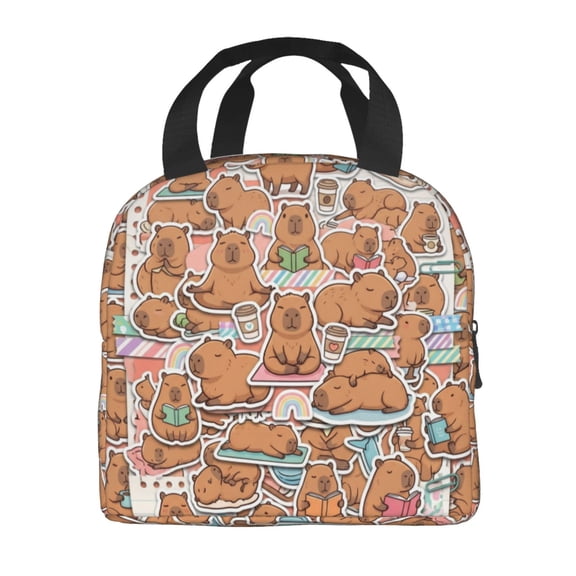 Capybara Insulated Lunch Bag, Reusable High Capacity Thermal Tote, Leakproof Cooler Bag For Men Women, Capybara Gift For Work Travel Picnic