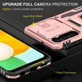 thumbnail image 4 of Samsung Galaxy A13 5G Case with Lens Protection, Galaxy A13 5G Ring Holder with Camera Cover & Kickstand Military Grade Shockproof Heavy Duty Protective Support Magnetic Car Mount Holder, Rosegold, 4 of 7
