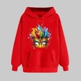 thumbnail image 2 of VBTAPA Womens Mardi Gras Hoodie Novelty 3D Graphic Printed Hooded Sweatshirt Carnival Themed Print Drawstring Long Sleeve Pullover Tops Parade Party Sweatshirt Red XL, 2 of 6