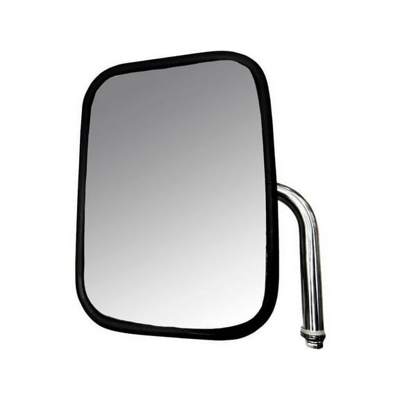 Front Manual Mirror - Stainless Steel - Non-Swing Lock - with Single Glass - Compatible with 1992 - 1998 Ford E-350 Econoline 1993 1994 1995 1996 1997