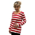 thumbnail image 6 of Couver Women’s Halloween Cosplay Long Sleeve Striped Shirt, Red and White Pirate, 2XL, 6 of 9