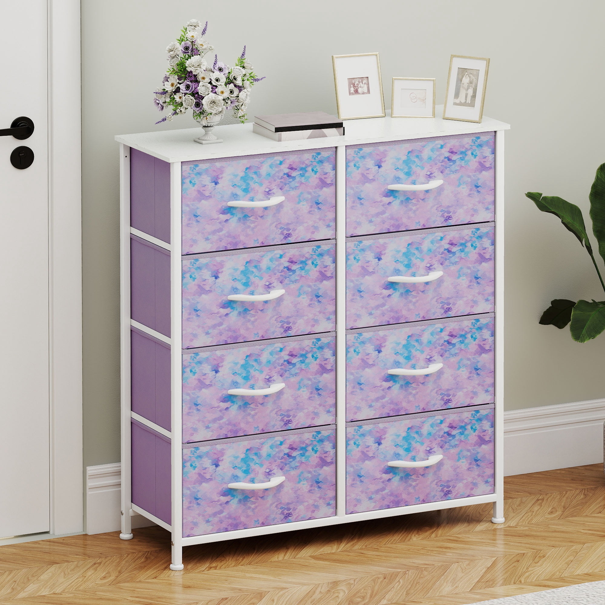Uforic 8 Drawers Fabric Storage Dresser for , Closet, Living Room, Purple