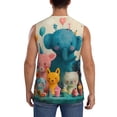 thumbnail image 4 of Fotbe Men's Cute Animal Party Print Men's Sleeveless Muscle Tank Tops Casual T-Shirts for Gym Workout Beach-X-Large, 4 of 8