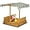 Brown, variant on PRZL Wooden Sandbox with Lid, Kids Sandbox with Canopy Outdoor, Sand Box with Foldable Bench Seats and Sand Protection, Bottom Liner Included, Kids Gift for Aged 3-7, 47X47 in, Natural