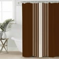 thumbnail image 2 of 72x78 Inch Shower Curtain Brown Beige Striped Bathroom Decor Waterproof Fabric Bathtub Bath Curtains Decorative Modern Farmhouse Retro Lines Extra Long Shower Curtain Set with Hooks, 2 of 6