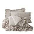 thumbnail image 4 of Lady Ann Shabby Ruffled Comforter Set for Queen Bed,3 Pieces Farmhouse Boho Vintage Cute Taupe Bedding Set Lightweight Ultra Fluffy Soft (1 Ruffle Comforter +2 Pillowcases), 4 of 7