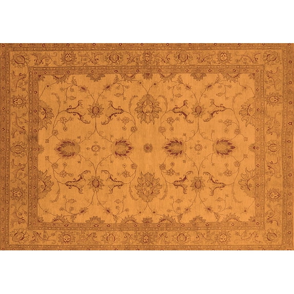 Ahgly Company Indoor Rectangle Oriental Orange Traditional Area Rugs, 6' x 9'