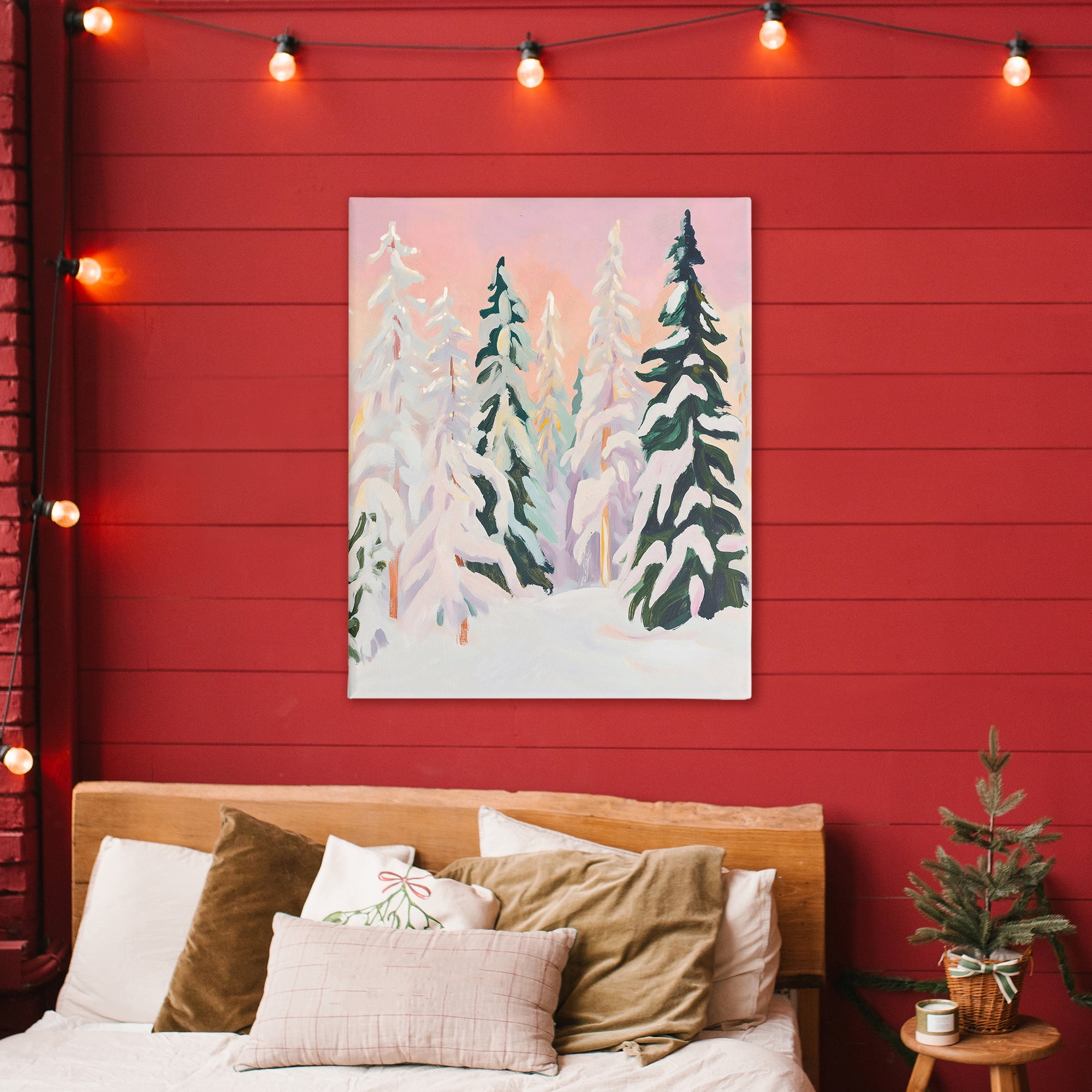 Stupell Industries Peachy Pastel Winter Forest Canvas Wall Art, design by The Prints Vibe