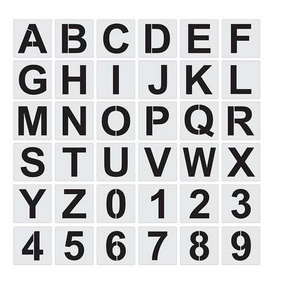 FESTFENDS 36Pcs Reusable Letter Stencils for Crafts Diy Creation White Plastic