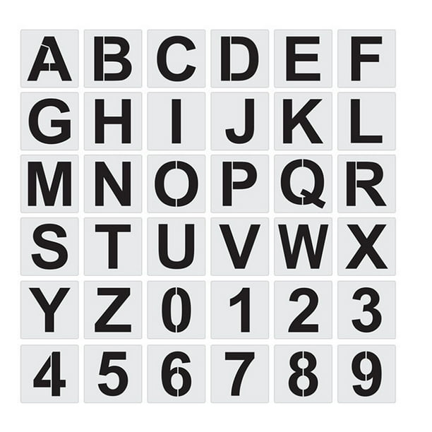 RomaMX 36 PCS Niños Dibujo de plantillas de alfabeto plantillas de letras de bricolaje Plantillas de pintura para niños
