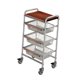 thumbnail image 4 of Carrito de carritos de rodillos en la rueda práctica estantería móvil de la mesa de estantería desmontable carro utilidad para el dormitorio del baño Brown 3 nivel, 4 of 8