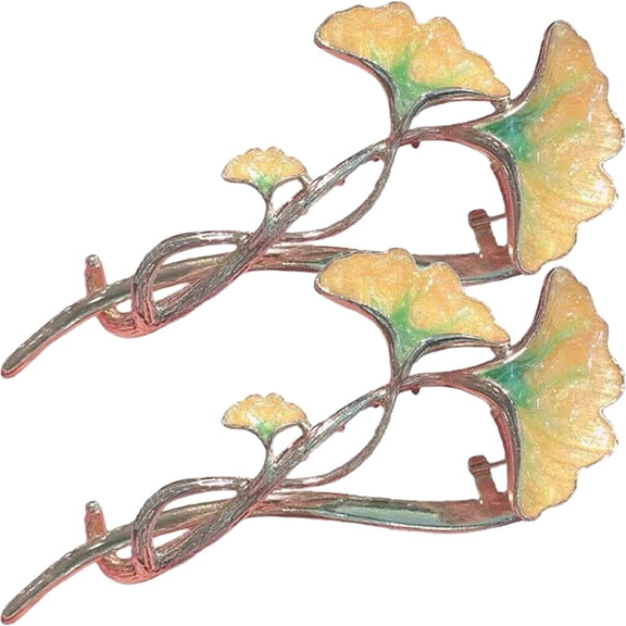 WEUVEB Western Style Leaf Hair Clips 2Pcs Alloy Hair Bun Holders for Women Office and Daily Hair Styling