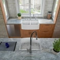 thumbnail image 4 of ALFI Brand ABFC2420-W White Smooth Curved Apron 24" x 20" Single Bowl Fireclay Farm Sink with Grid, 4 of 11
