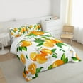 thumbnail image 3 of jejeloiu Orange Queen Comforter Set,Swweet Fruit Bedding Sets,White Flower Floral Bedding Comforter Set For Boys Girls,Super Cozy Room Decor Reversible,3 Pieces, 3 of 8