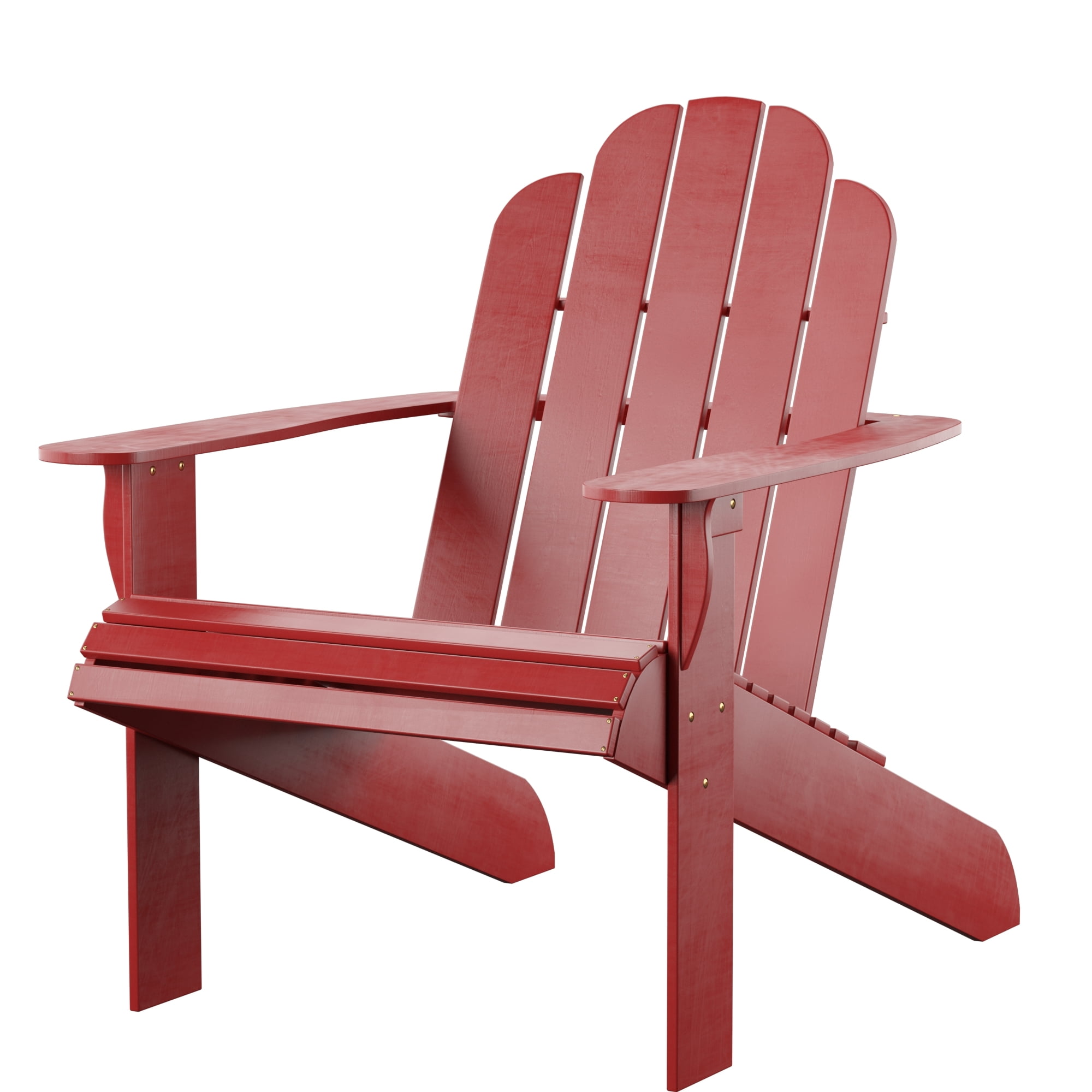 Linon Comfort Back Acacia Wood Adirondack Chair, Red Finish