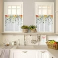 thumbnail image 3 of Spring Floral Kitchen Curtains and Valance Set, Summer Botanical Cafe Curtains Rod Pocket Windows Curtains for Living Room Bedroom Eucalyptus Leaves Valance and Tier Curtains 24 Inch Length, 3 of 6