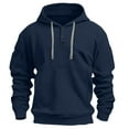 thumbnail image 3 of cocolona Mens Hoodies Button Collar Drawstring Hooded Sweatshirts Fall Winter Casual Long Sleeve Pullover Tops with Pockets, 3 of 5