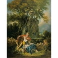 thumbnail image 2 of François Boucher 12x14 Gold Ornate Wood Frame and Double Matted Museum Art Print Titled - Pastoral with a Couple Near a Fountain (1749), 2 of 4