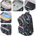 thumbnail image 4 of Dinosaur and Planets Blue Pattern Backpack for School, Cute School Bag with Adjustable Shoulder Straps and Padded Back, 16.9"x12.6"x5.9", 4 of 5