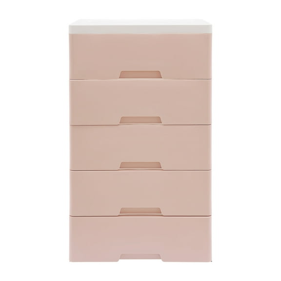 5 Layer Storage Cabinet Floor Standing Plastic Drawers Dresser Chest Organizer with Wheels