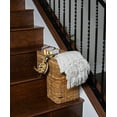 thumbnail image 3 of BIRDROCK HOME Stair Basket for Staircases | Wicker Woven Storage Bin for Stairs | Natural Brown Organizer Baskets | Cut Out Handles | Reduce Clutter, 3 of 9
