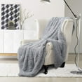 thumbnail image 3 of Softlife Extra Soft Faux Fur Throw Blanket with Sherpa Warm Underside, 50"x60" , Gray, 3 of 6