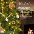 thumbnail image 4 of CAPHAUS 4.5 Feet Fake Christmas Tree w/ 483 Tip Count, 150 LED Lights, Pre-Hinged, Green Pointed Shaped Leaves, with Green Metal Stand, Fraser Fir, for Indoor, Office, Party, Holiday Decoration, 4 of 9