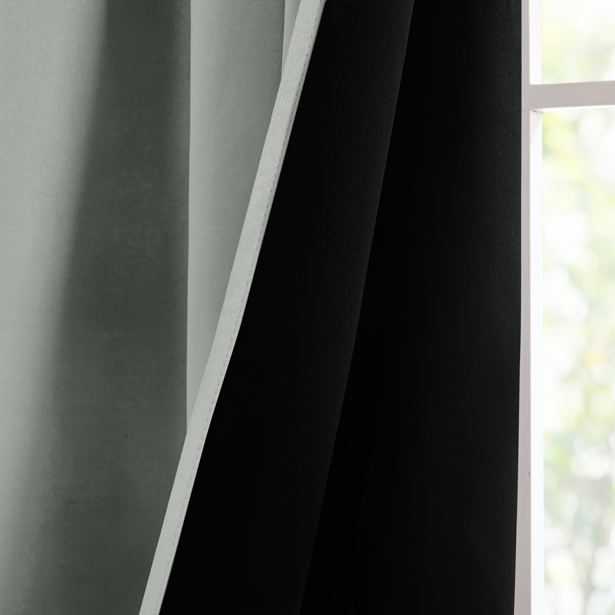 Deconovo 100% Blackout Curtains for Bedroom, Thermal Insulated, 2 Panels, 52"x72", Light Gray