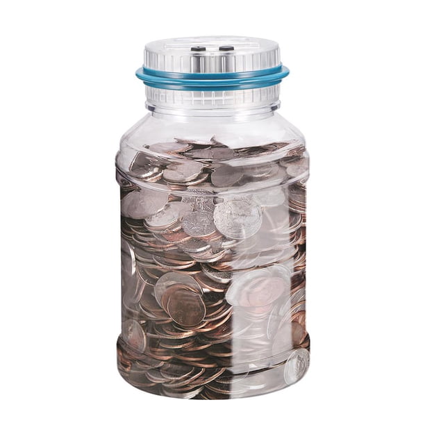 Gran Alcancía Transparente Digital Moneda Contando Dinero Tarro Con Contador Lcd Para Niños Adultos Cateissary HA024741-01