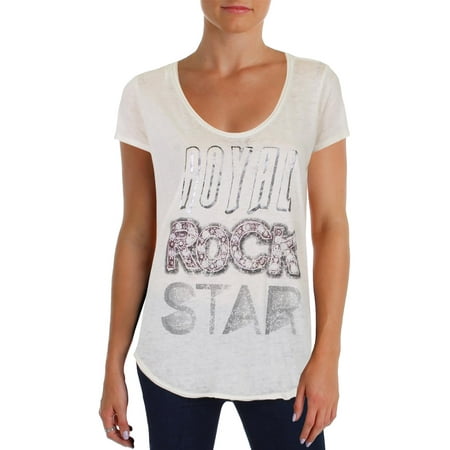William Rast Womens Stretch Short Sleeves Graphic T-Shirt
