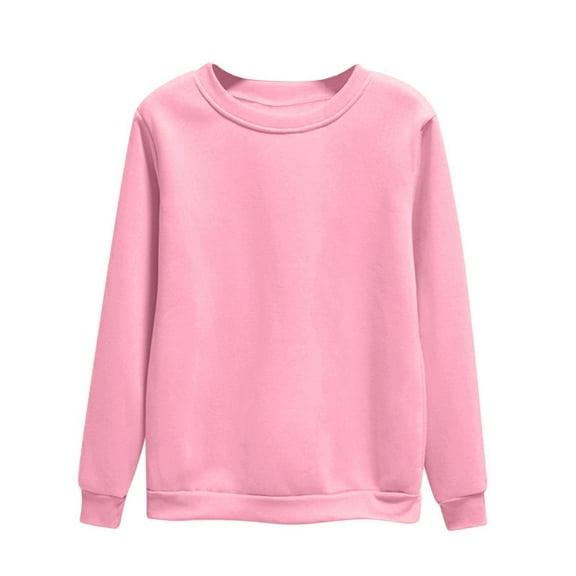Fleece Sweatshirts for Women Casual Long Sleeve Solid Color Pullover Fall Fashion Lightweight Sweatshirt Loose Warm Winter Tops