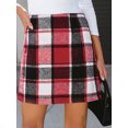 thumbnail image 2 of Cupshe Women's Skirt Plaid Zipper High-Rise Bodycon Silhouette Mini Length Skirt, 2 of 5