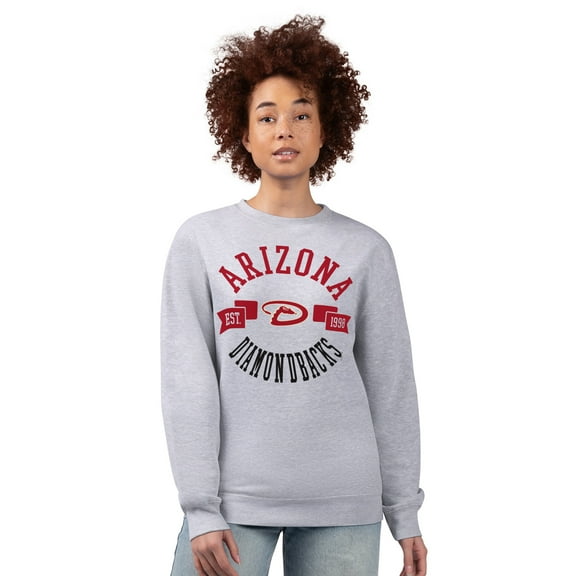 Women's G-III 4Her by Carl Banks Heather Gray Arizona Diamondbacks Team Logo Fleece Pullover Sweatshirt